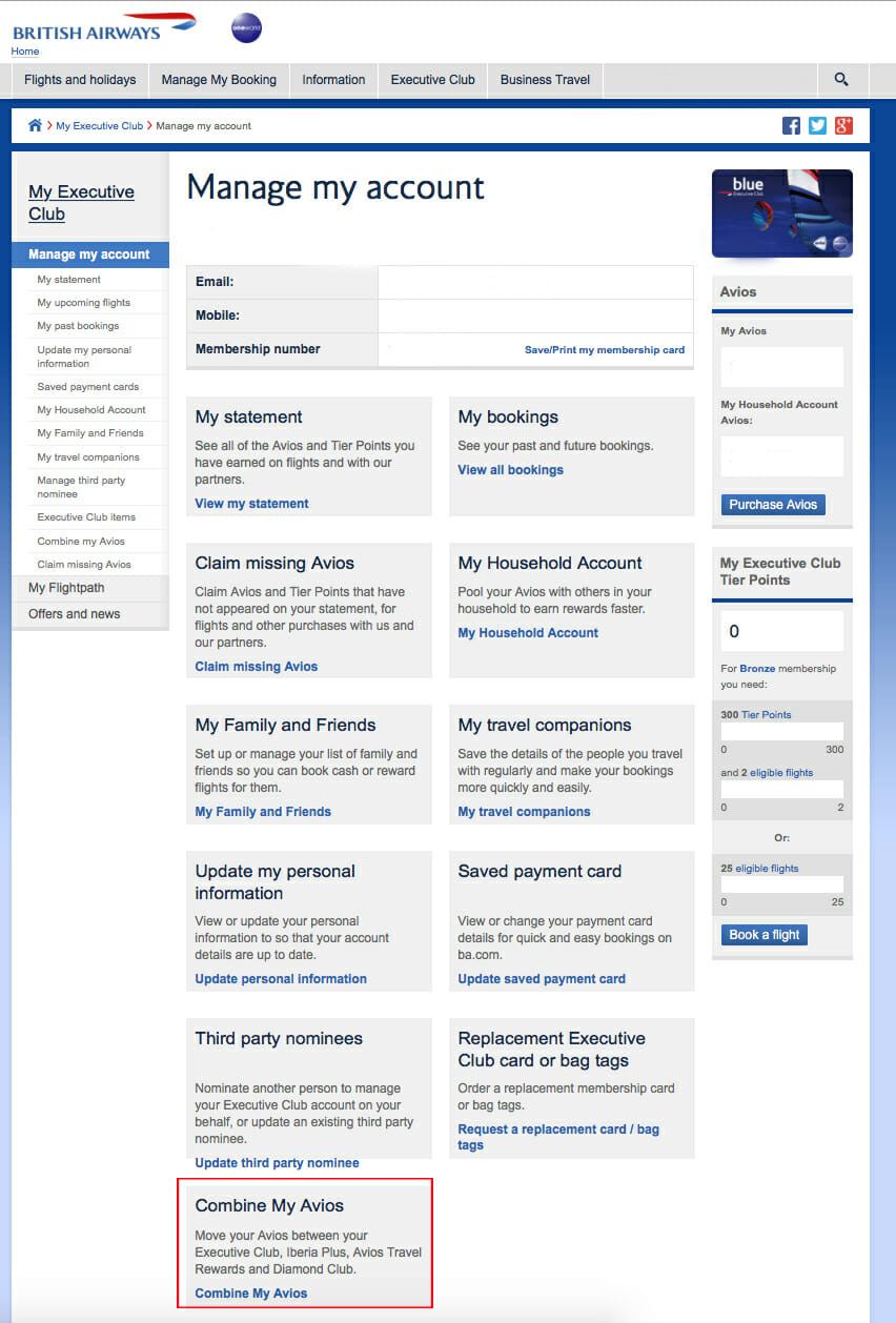 how to quot combine my avios quot amp earn easy avios in iberia plus manage my